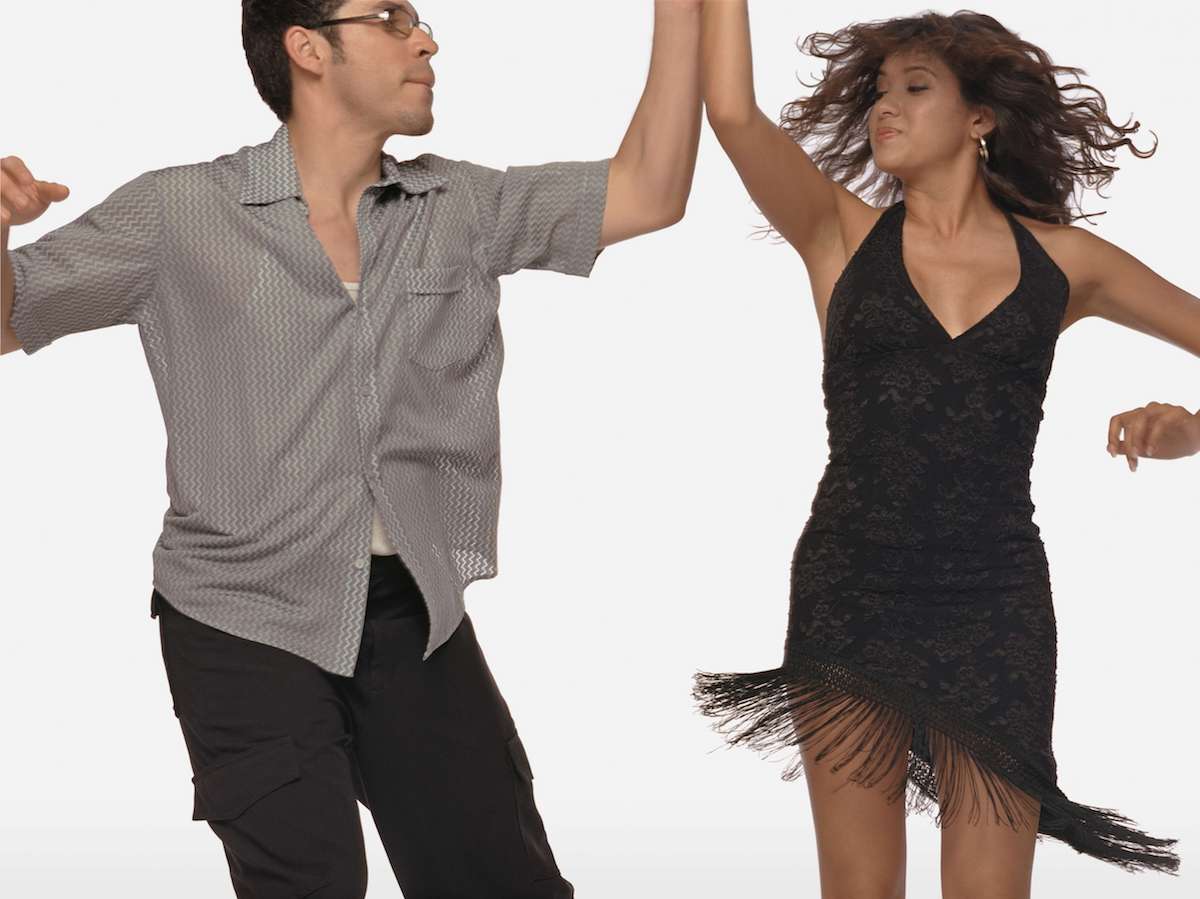 couple dancing together - black dress